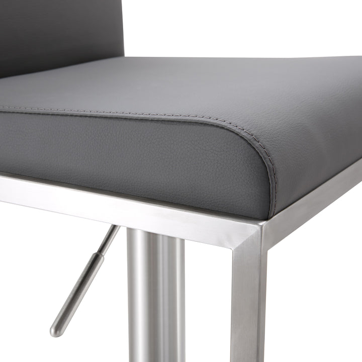 Amalfi Grey Vegan Leather Adjustable Stool