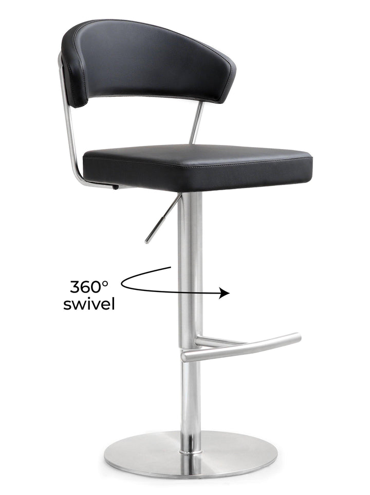 Cosmo Black Stainless Steel Barstool