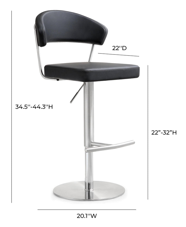 Cosmo Black Stainless Steel Barstool