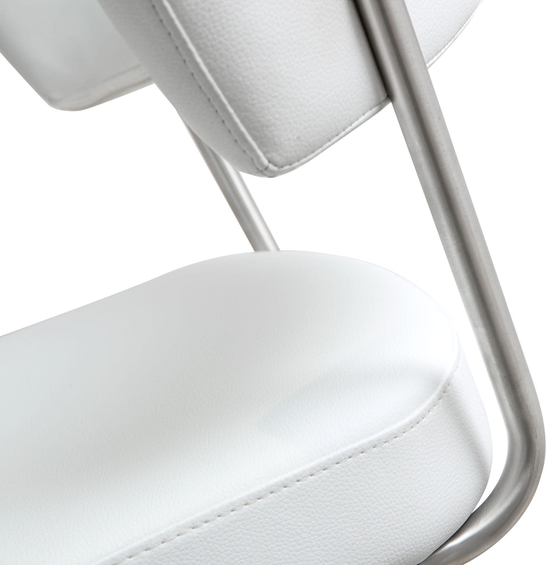 Cosmo White Stainless Steel Barstool