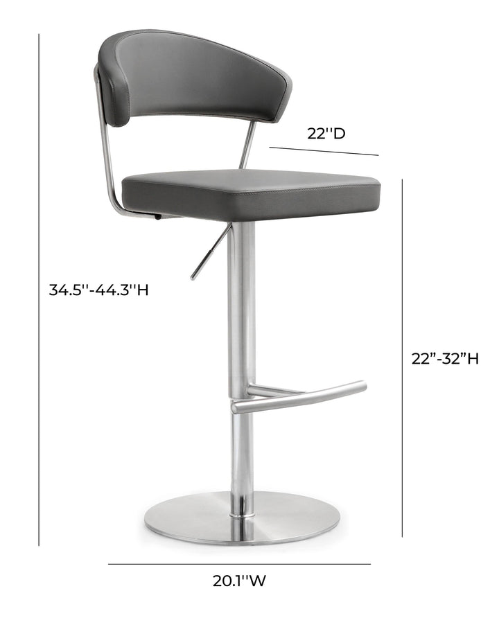 Cosmo Grey Stainless Steel Barstool