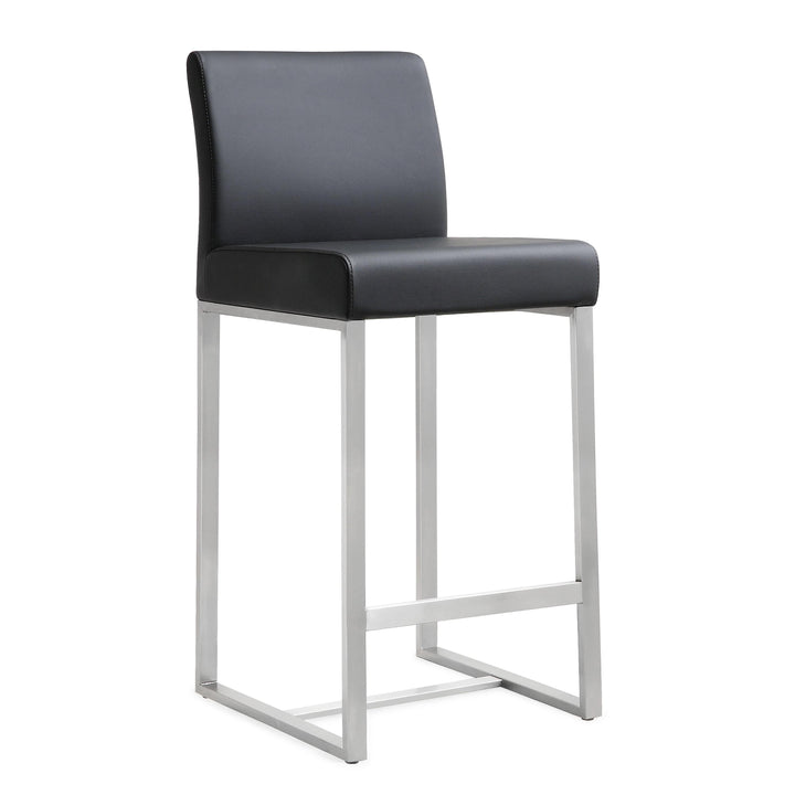 Denmark Black Stainless Steel Counter Stool - Set of 2