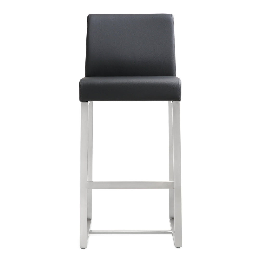 Denmark Black Stainless Steel Counter Stool - Set of 2