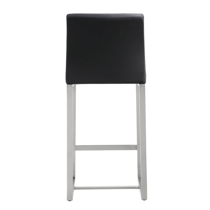 Denmark Black Stainless Steel Counter Stool - Set of 2