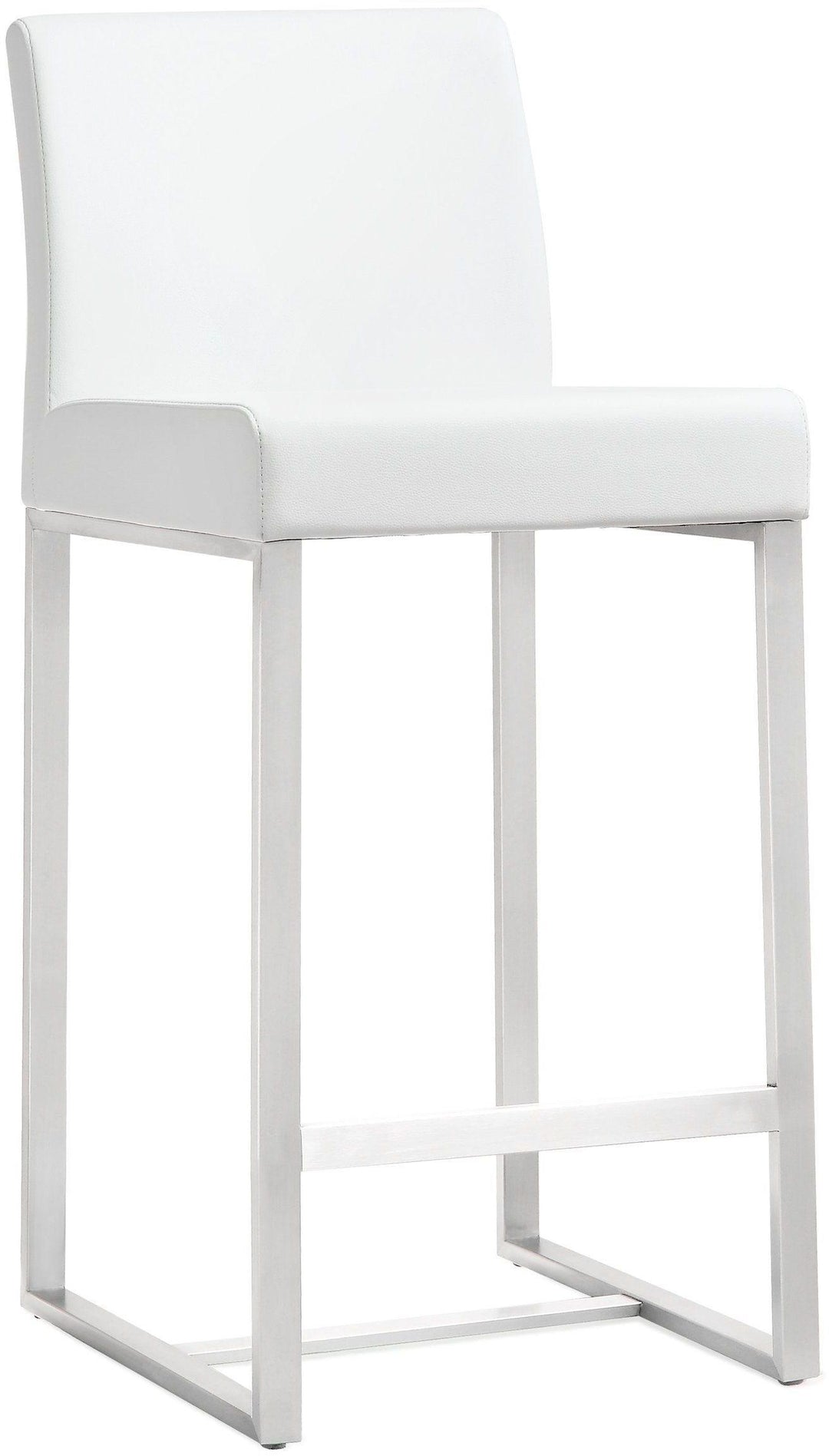 Denmark White Stainless Steel Counter Stool - Set of 2