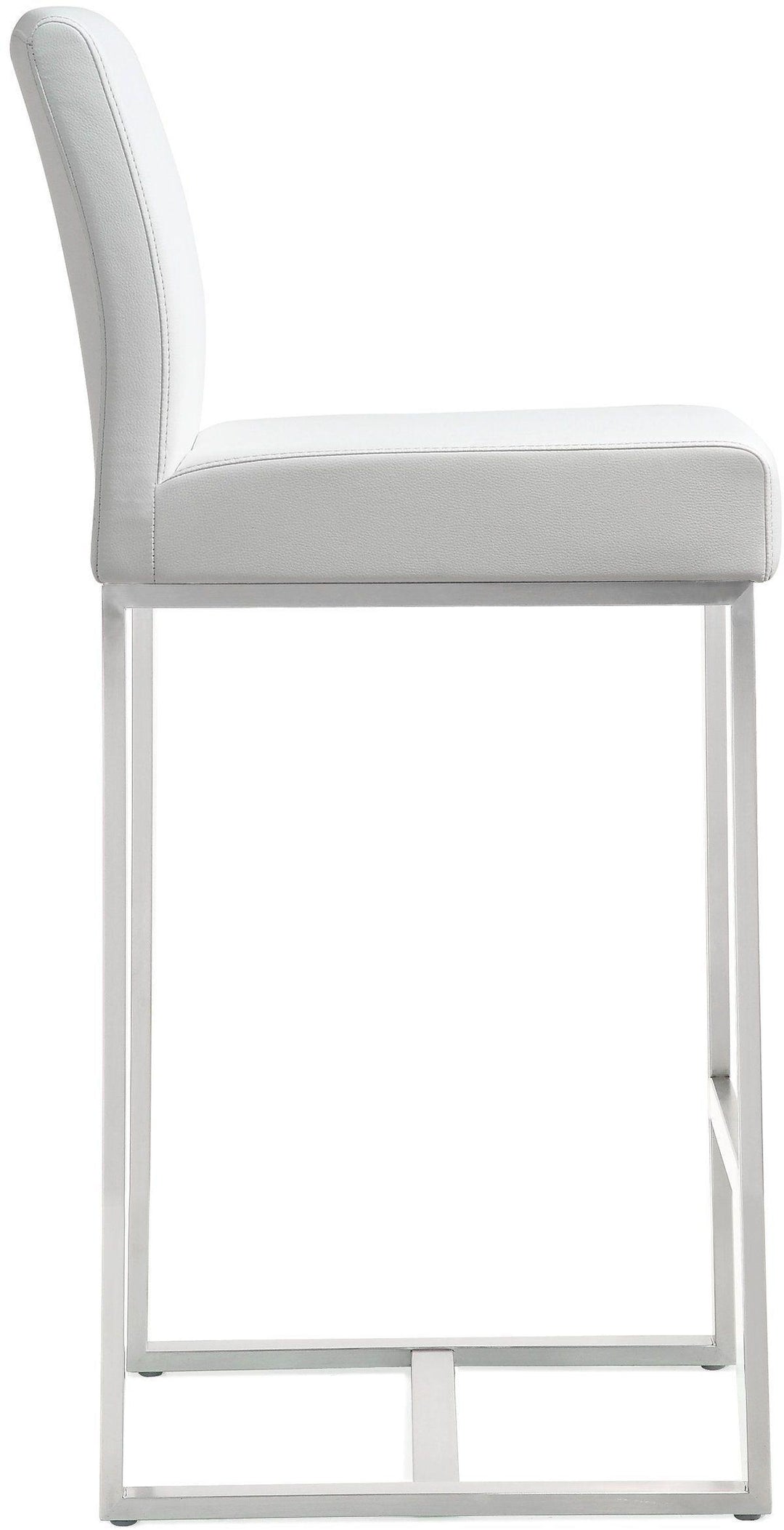 Denmark White Stainless Steel Counter Stool - Set of 2