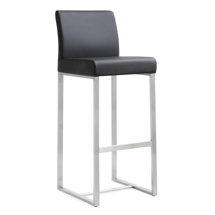 Denmark Black Stainless Steel Barstool - Set of 2