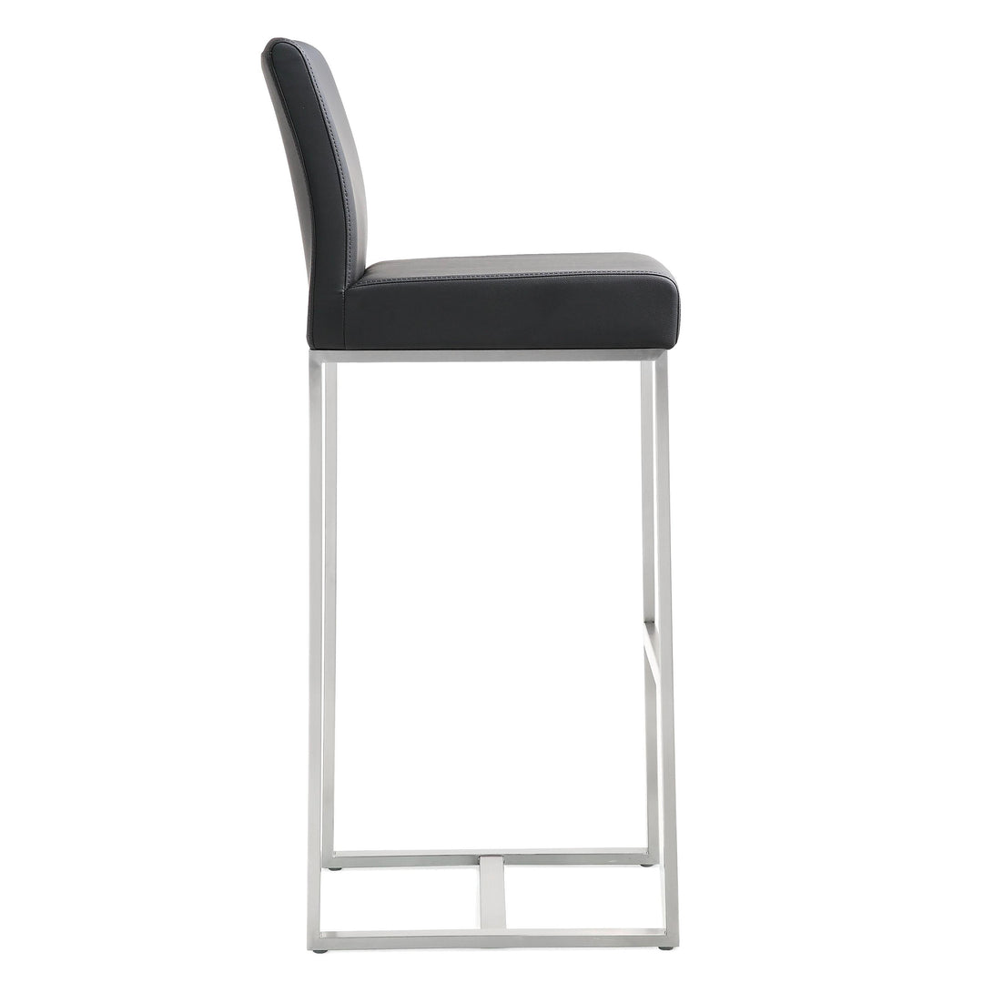 Denmark Black Stainless Steel Barstool - Set of 2