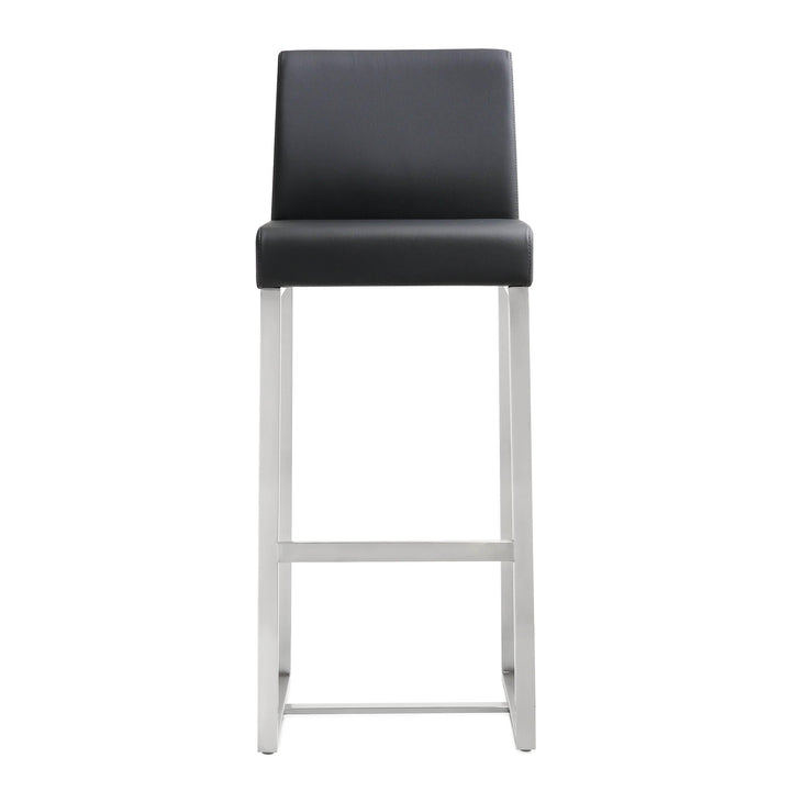 Denmark Black Stainless Steel Barstool - Set of 2