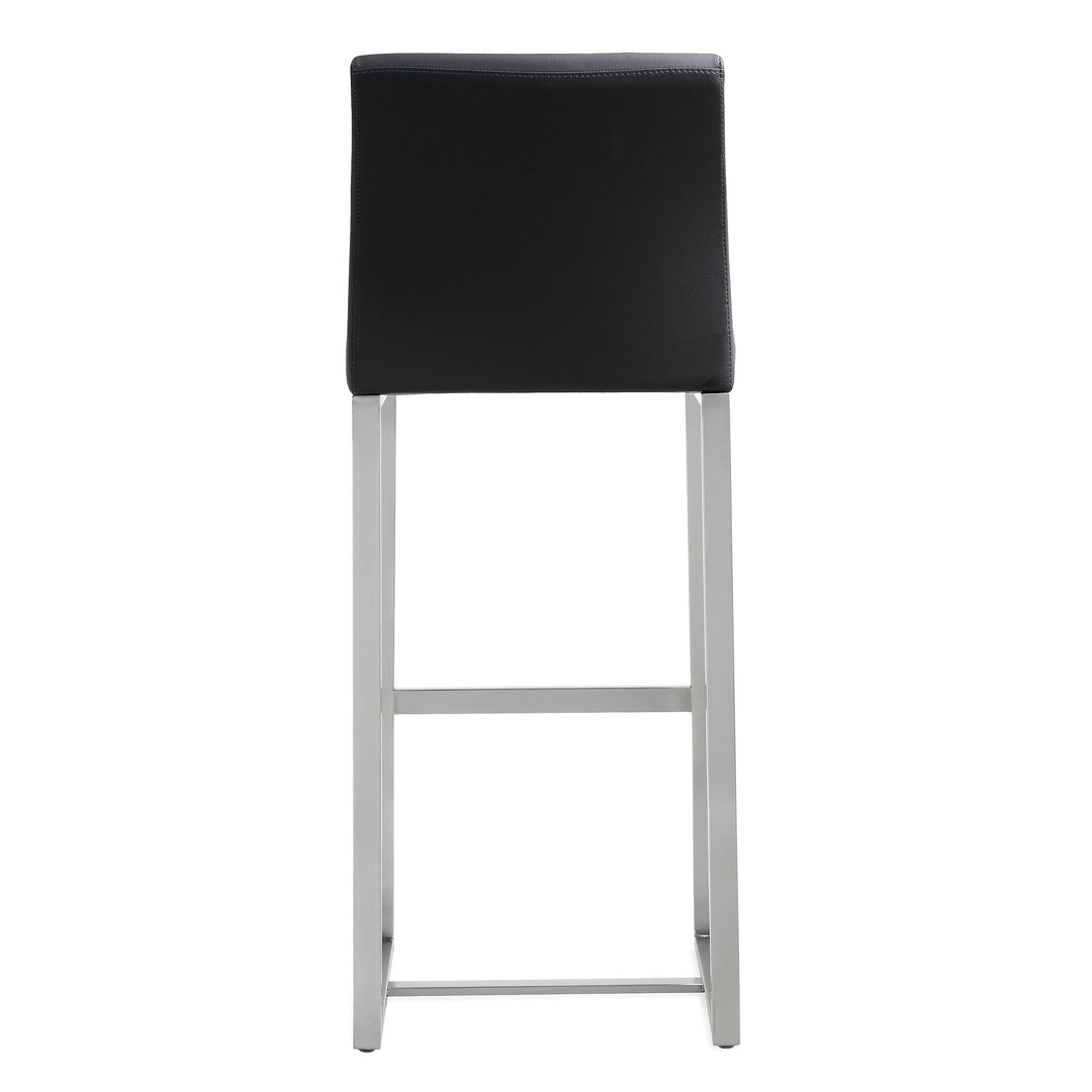 Denmark Black Stainless Steel Barstool - Set of 2