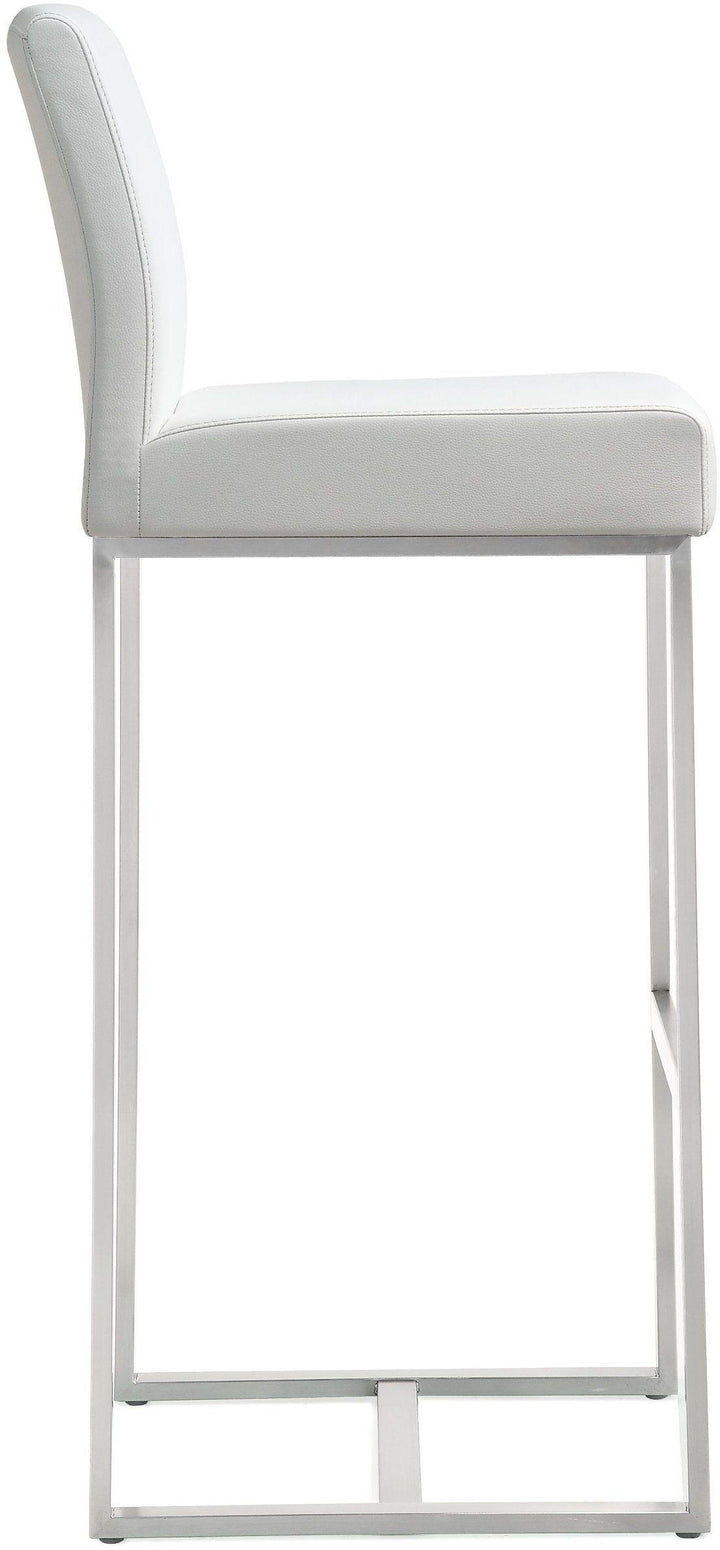 Denmark White Stainless Steel Barstool - Set of 2