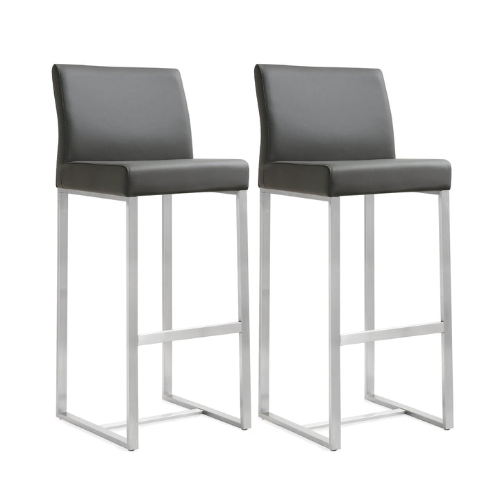 Denmark Grey Stainless Steel Barstool - Set of 2