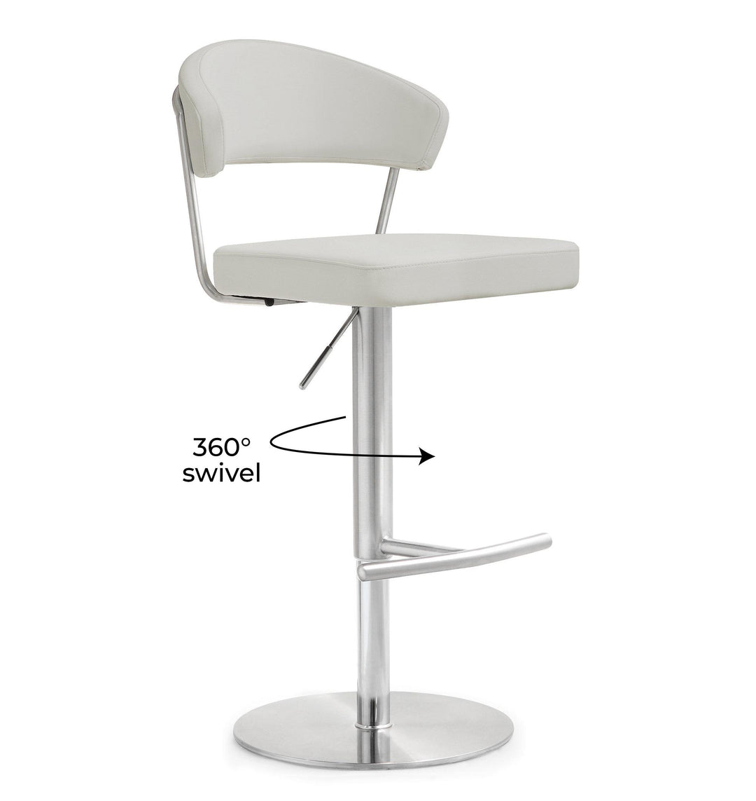 Cosmo Light Grey Stainless Steel Barstool