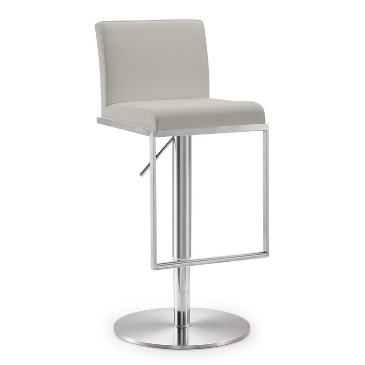 Amalfi Light Grey Vegan Leather Stool