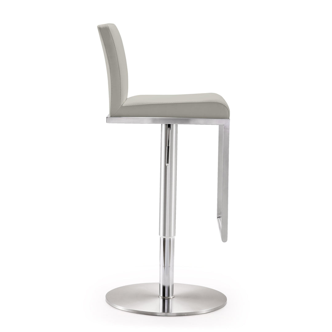 Amalfi Light Grey Vegan Leather Stool