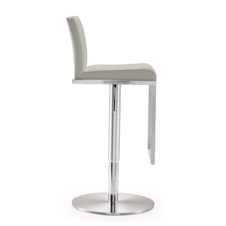 Amalfi Light Grey Vegan Leather Stool