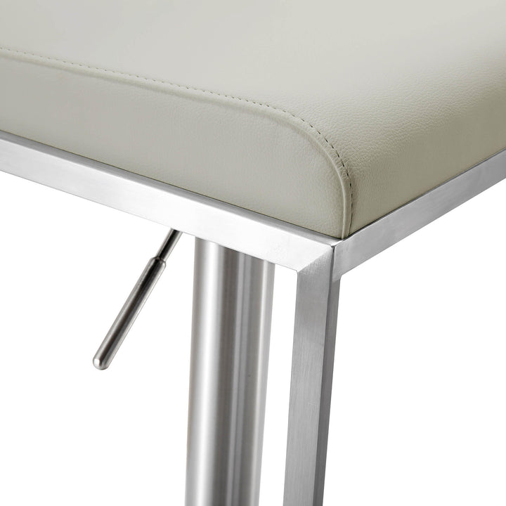 Amalfi Light Grey Vegan Leather Stool