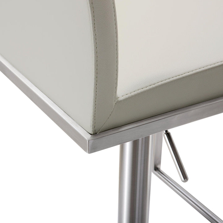 Amalfi Light Grey Vegan Leather Stool