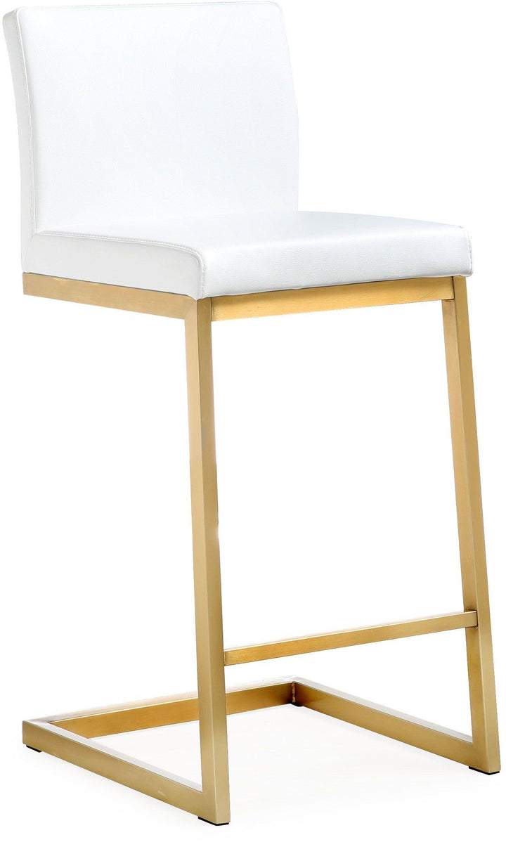 Parma White Gold Steel Counter Stool - Set of 2