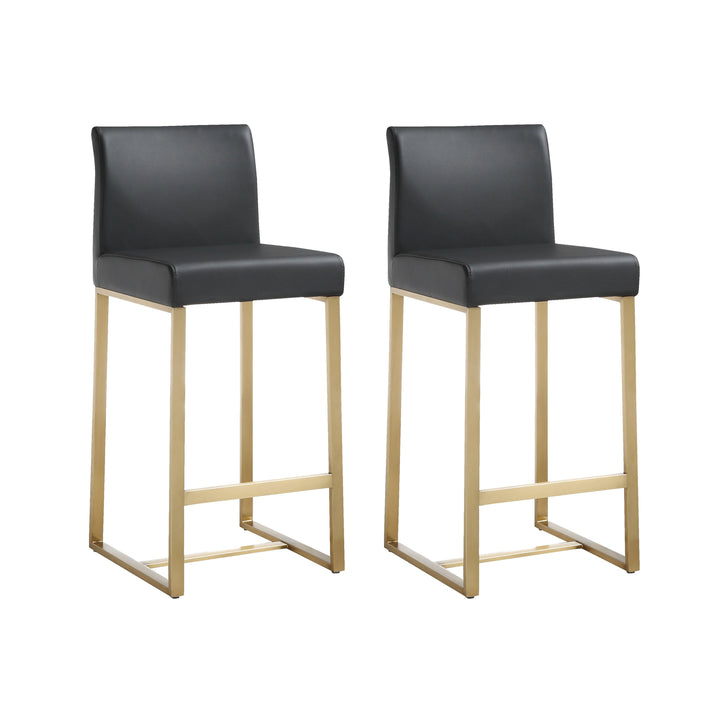 Denmark Black Gold Steel Counter Stool - Set of 2