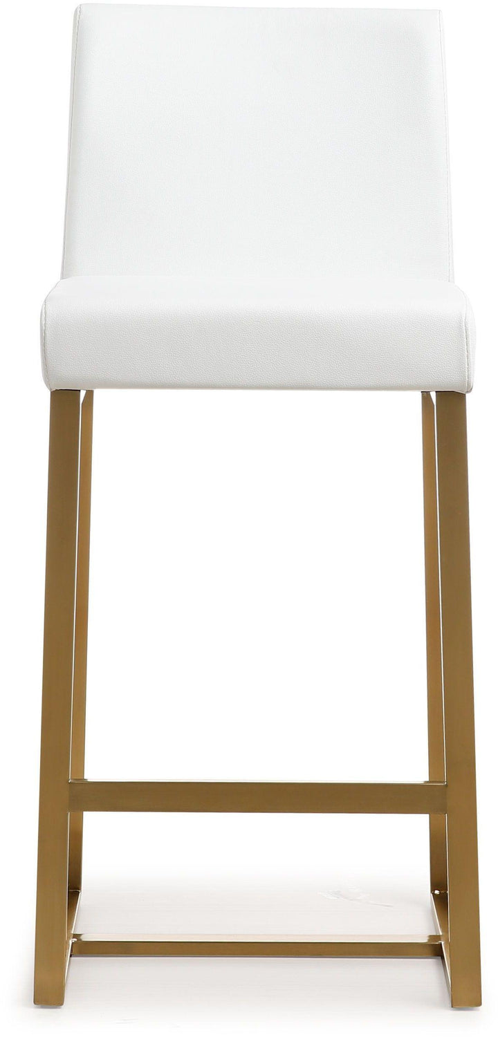 Denmark White Gold Steel Counter Stool - Set of 2