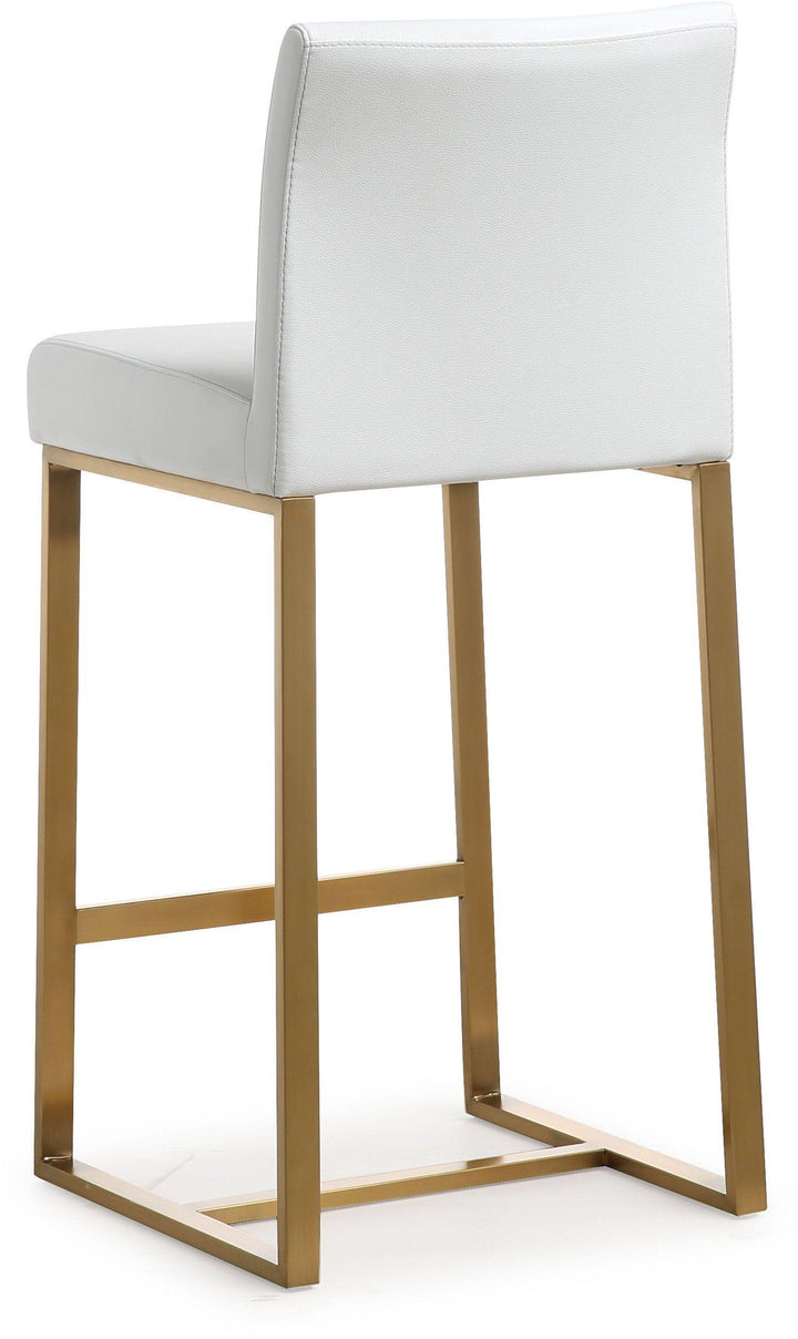 Denmark White Gold Steel Counter Stool - Set of 2