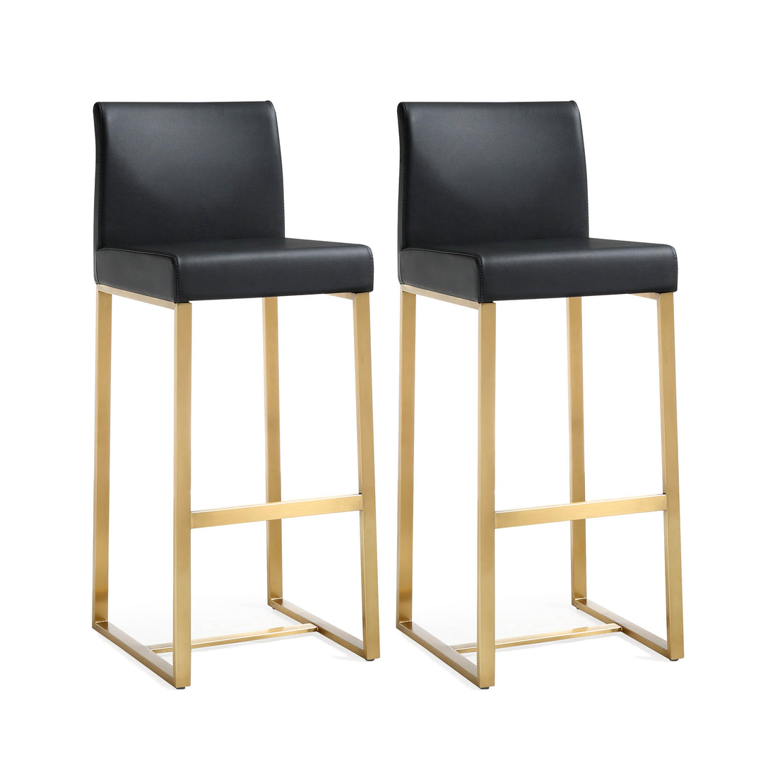 Denmark Black Gold Steel Barstool - Set of 2