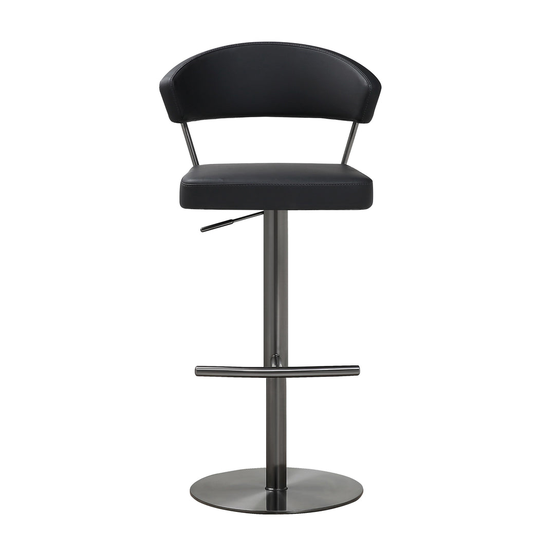 Cosmo Black Performance Vegan Leather on Black Steel Barstool