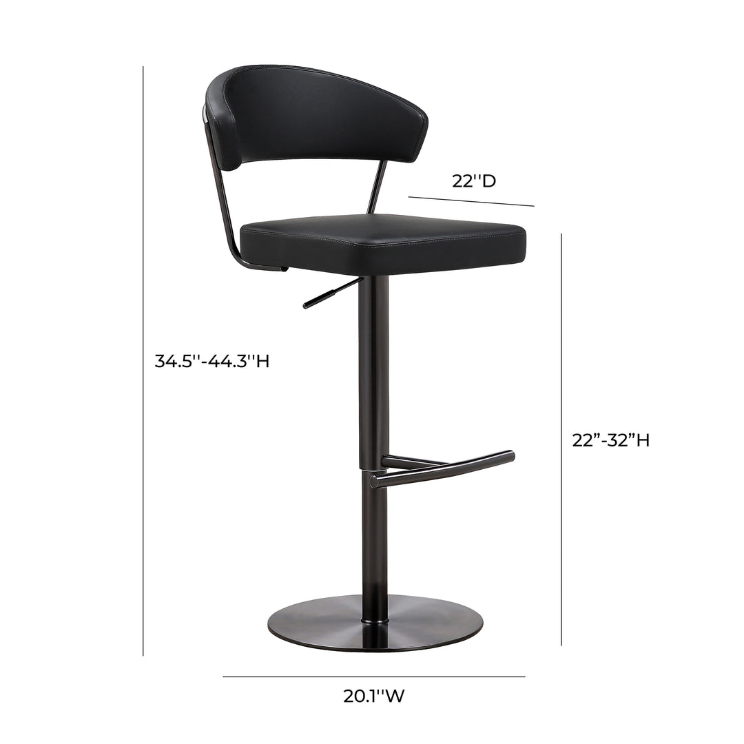 Cosmo Black Performance Vegan Leather on Black Steel Barstool