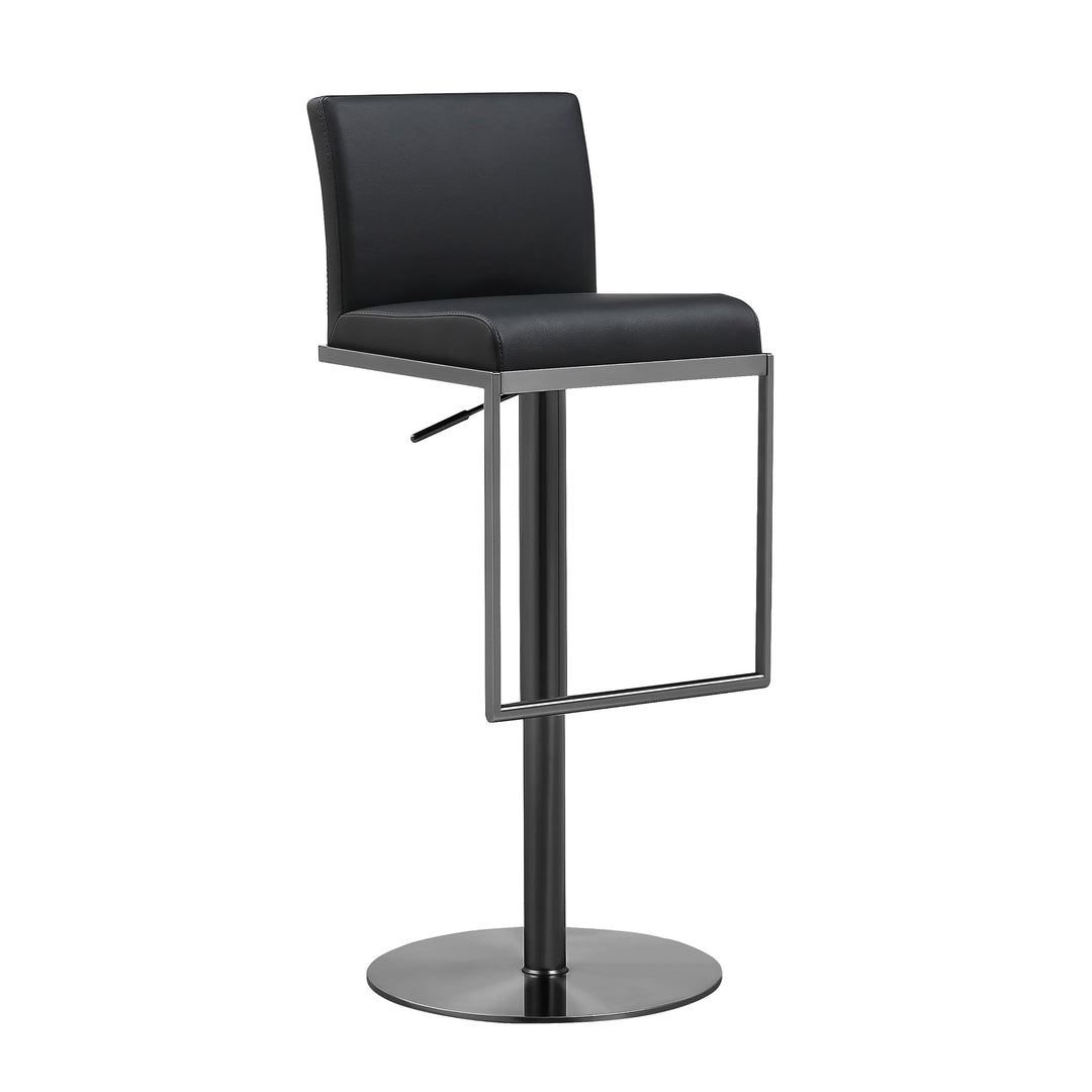 Amalfi Black Performance Vegan Leather on Black Stool