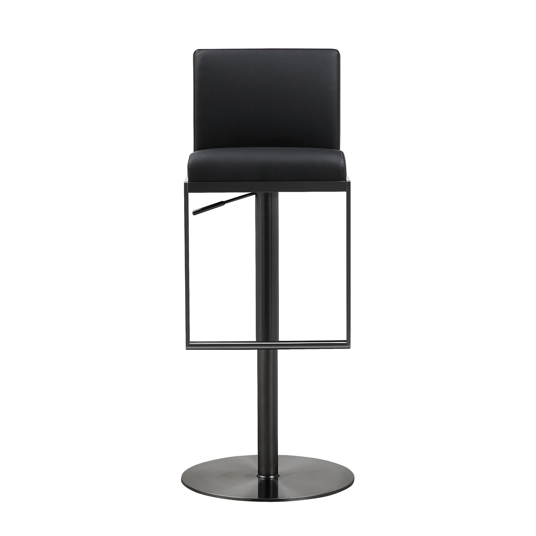 Amalfi Black Performance Vegan Leather on Black Stool