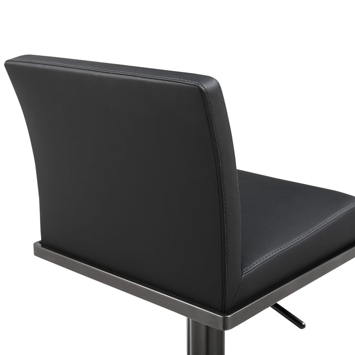 Amalfi Black Performance Vegan Leather on Black Stool