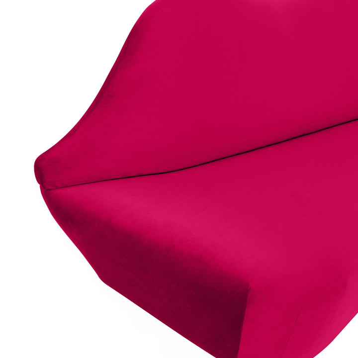 Lips Hot Pink Velvet Settee