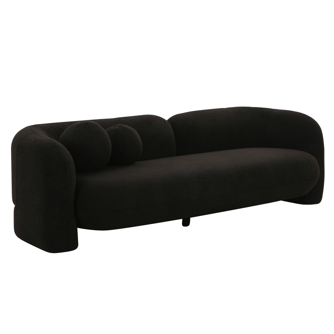 Amelie Black Faux Fur Sofa