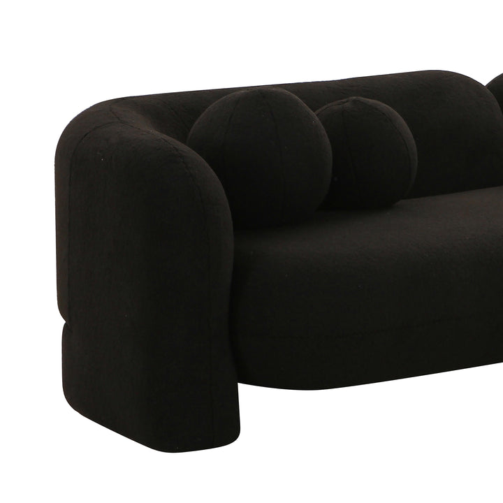 Amelie Black Faux Fur Sofa