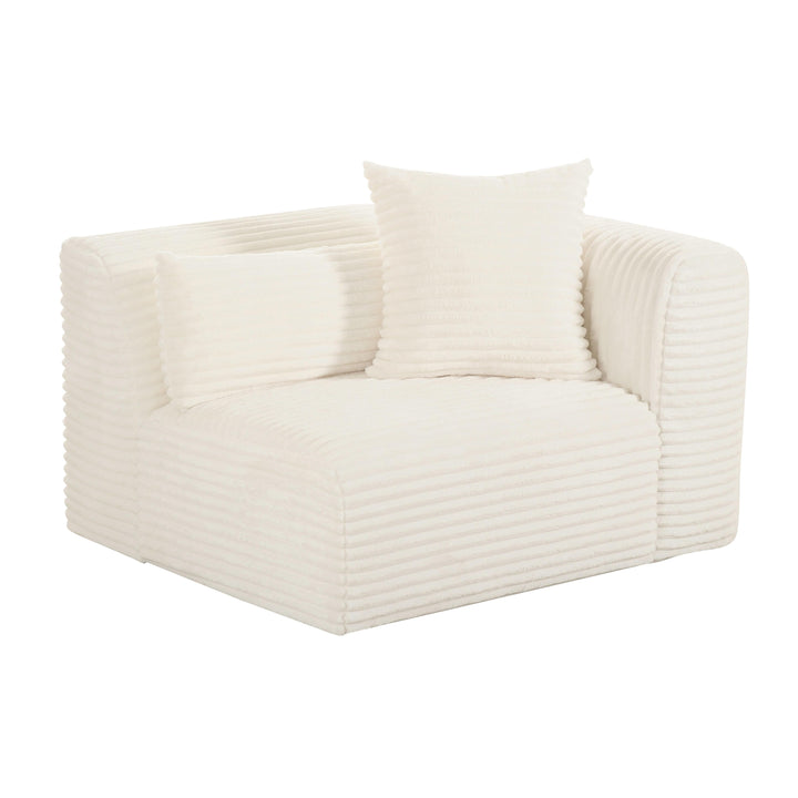 Tarra Fluffy Oversized Cream Corduroy Modular RAF Corner Chair