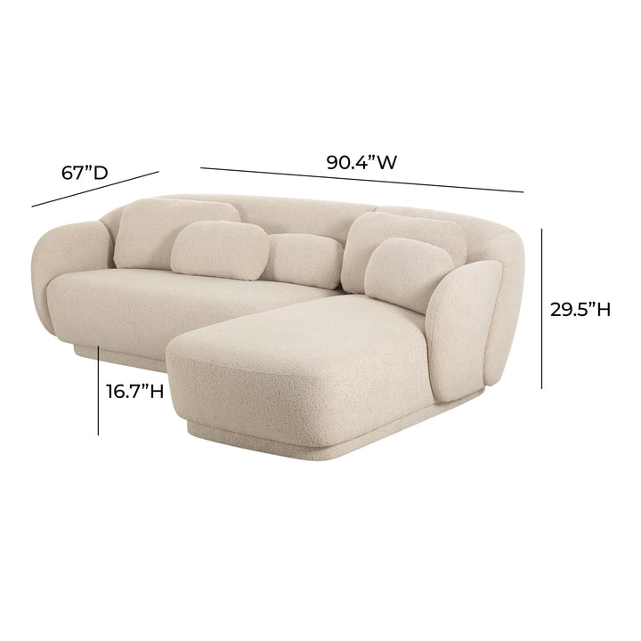 Misty Cream Boucle Sectional - RAF