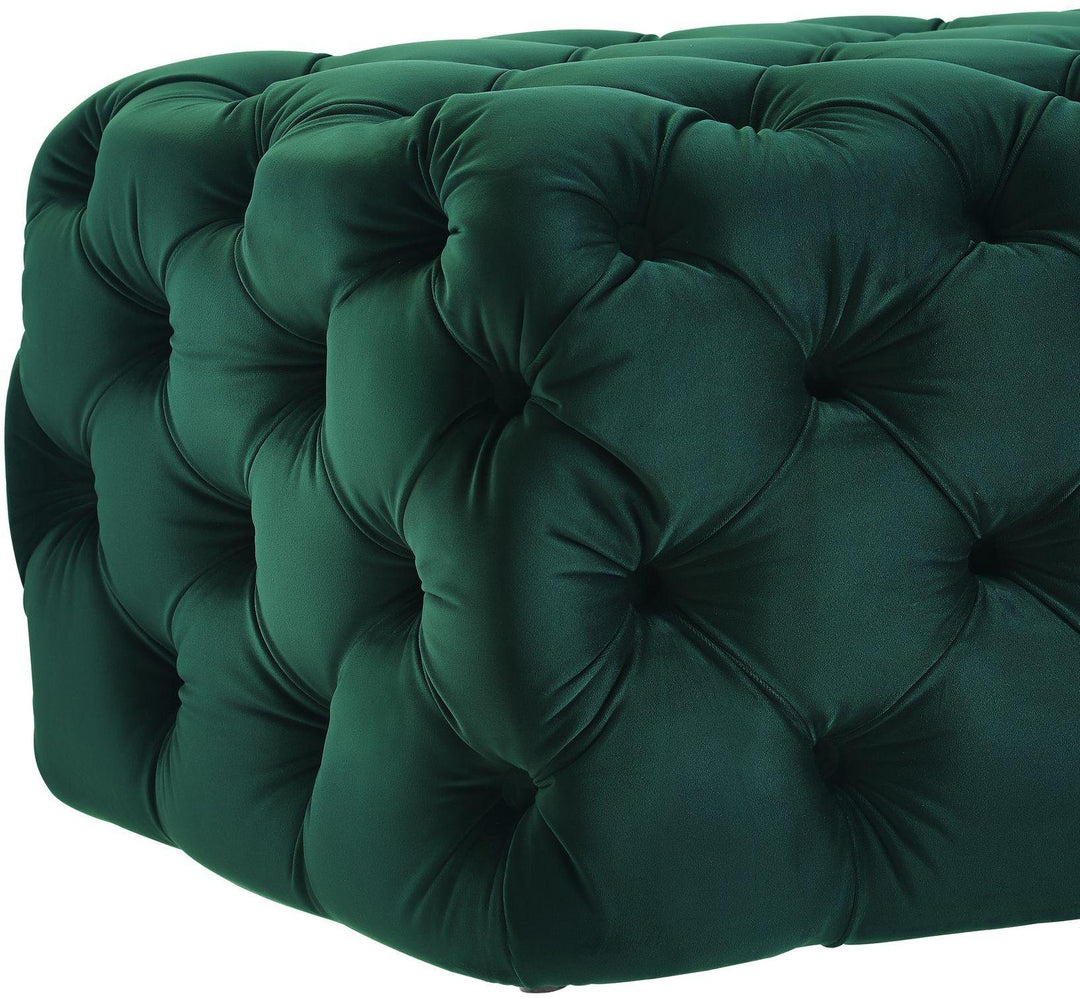 Kaylee Green Velvet Ottoman