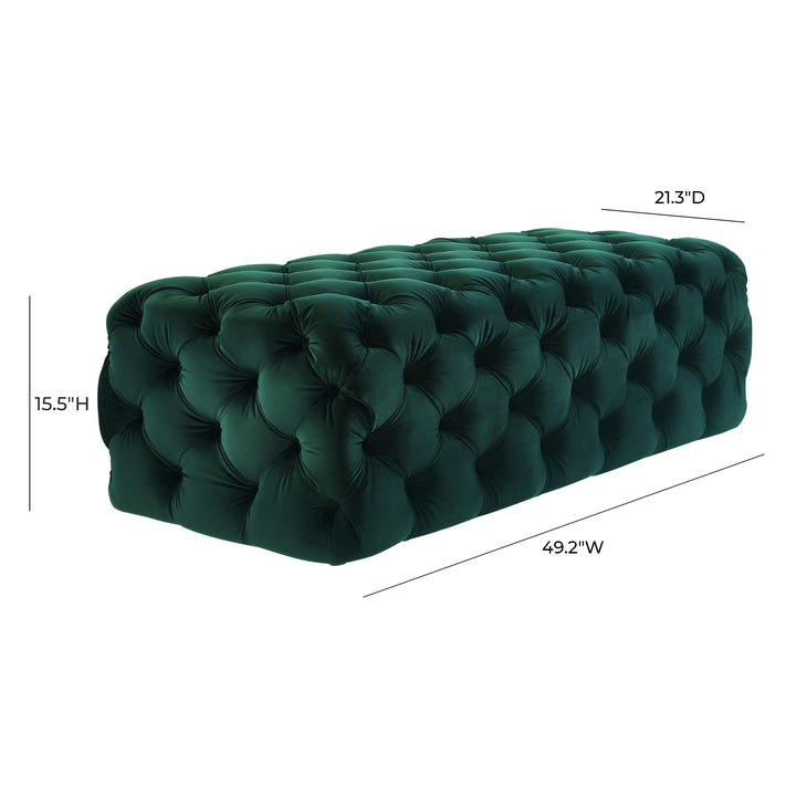 Kaylee Green Velvet Ottoman