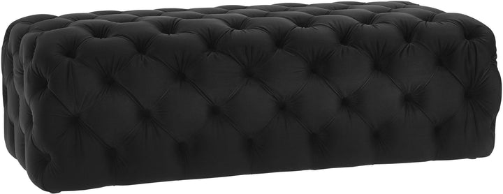 Kaylee Black Velvet Ottoman