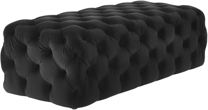 Kaylee Black Velvet Ottoman