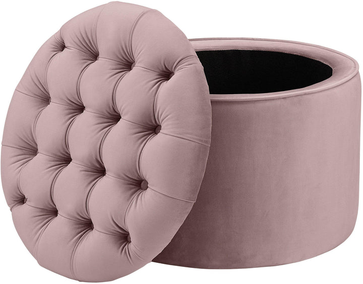 Queen Mauve Velvet Storage Ottoman - UK