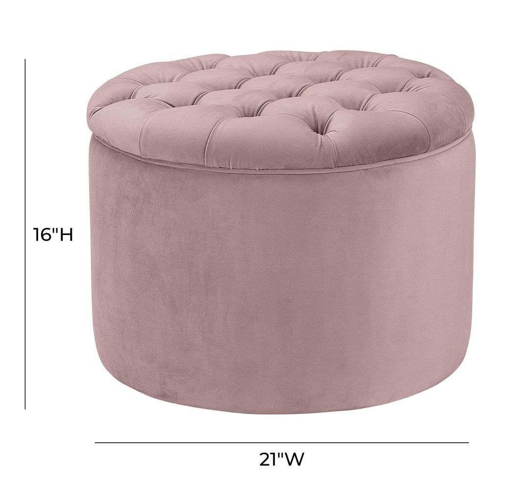 Queen Mauve Velvet Storage Ottoman - UK