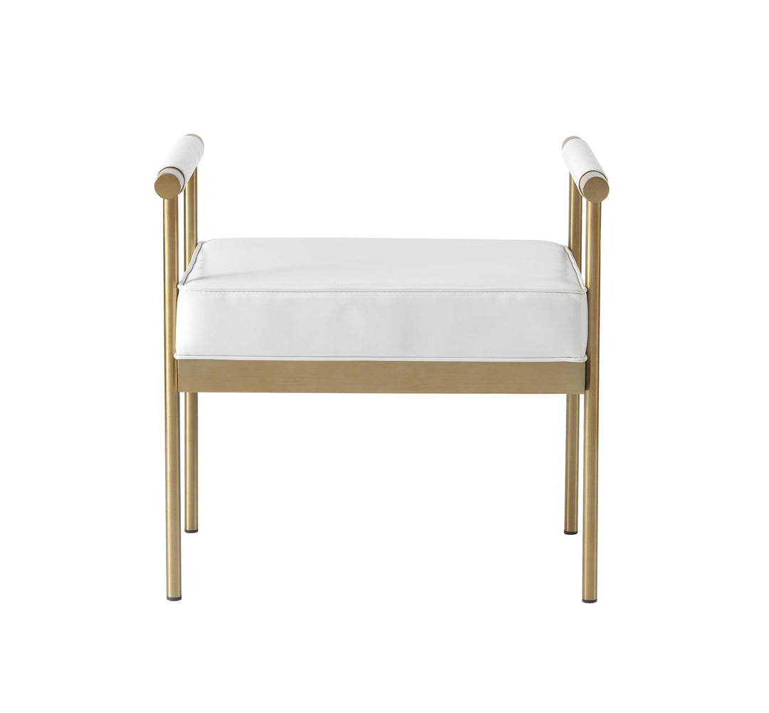 Diva White Performance Vegan Leather Bench