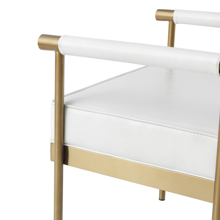 Diva White Performance Vegan Leather Bench