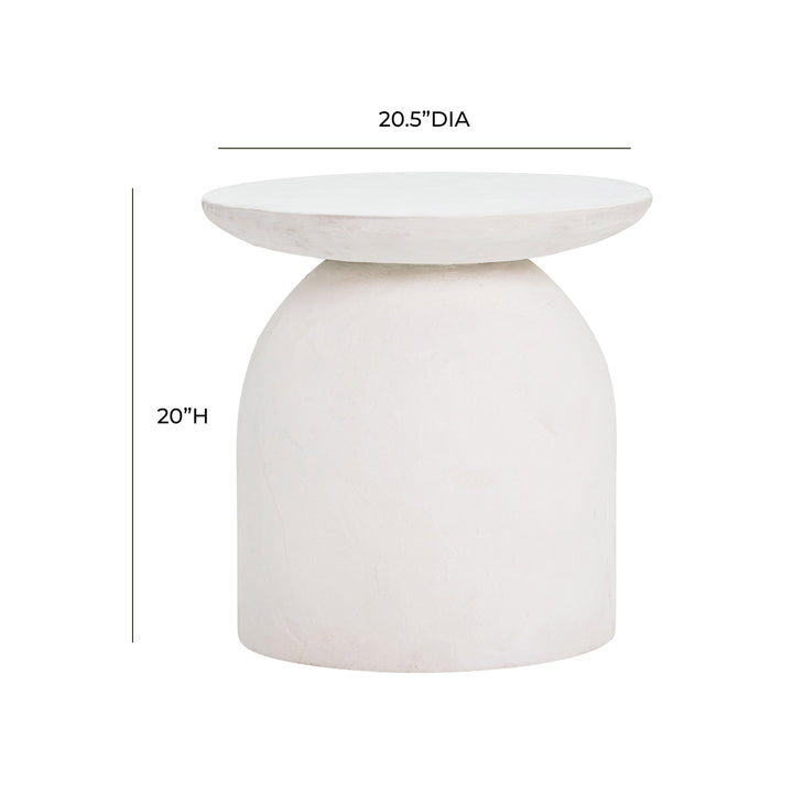 Aloe White Concrete Side Table