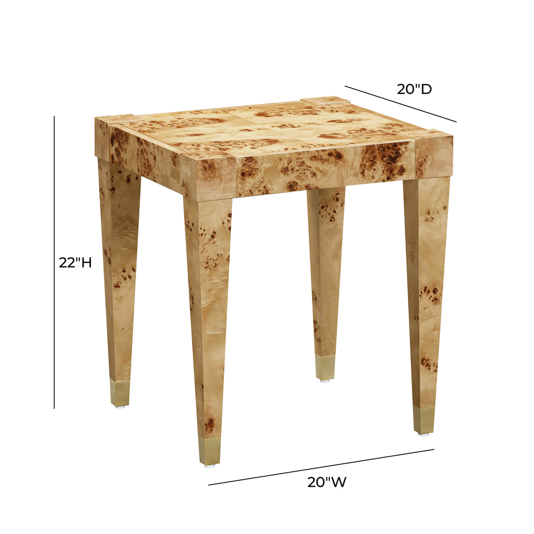 Brandyss Natural Burl End Table