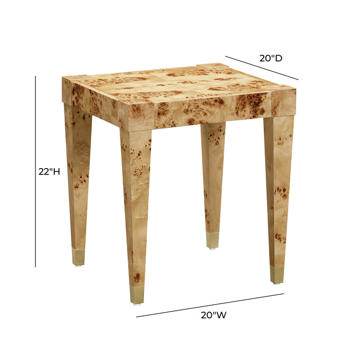 Brandyss Natural Burl End Table