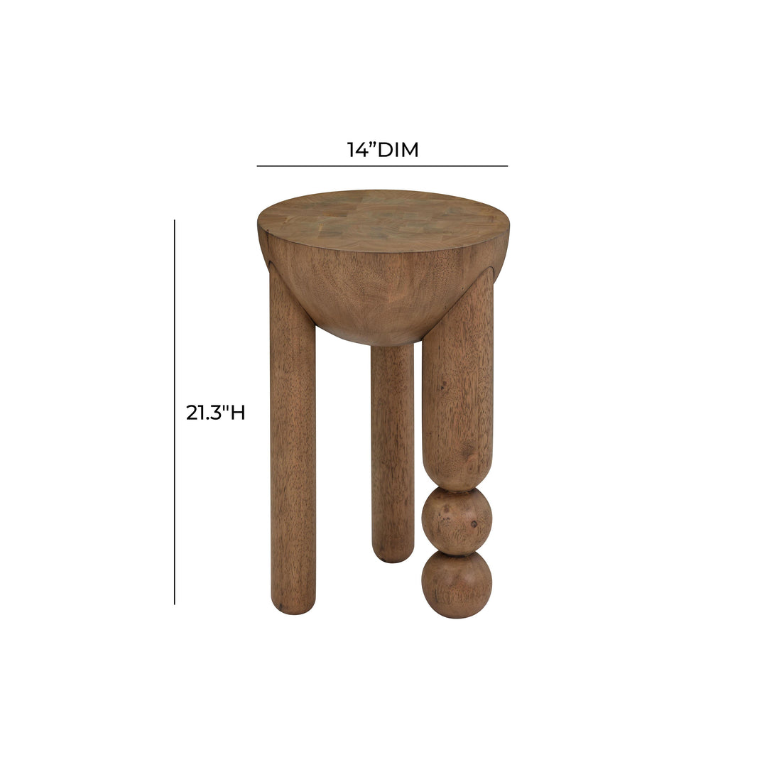 Morse Cognac Wooden Accent Table