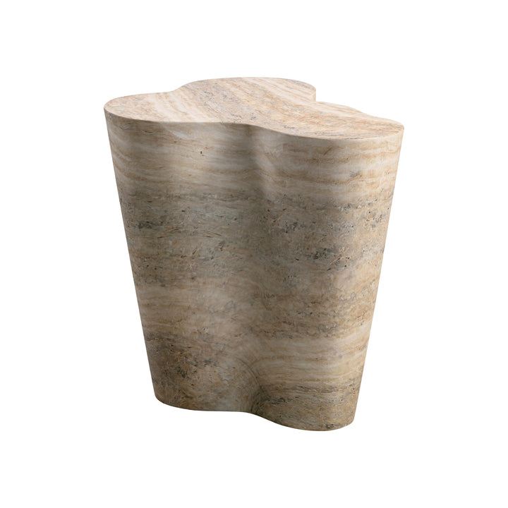 Slab Faux Travertine Tall Side Table